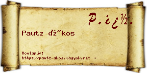 Pautz Ákos névjegykártya